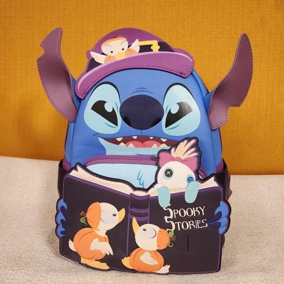 Loungefly Disney Stitch Witch Spooky Stories Ducks Halloween Glow Mini Backpack Daisy Duck Halloween Daisy Witch Mini-Backpack  main image 4